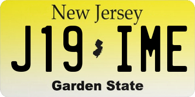 NJ license plate J19IME