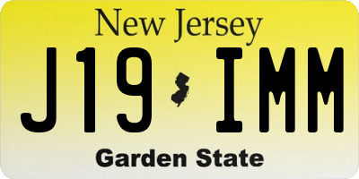 NJ license plate J19IMM