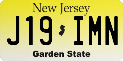 NJ license plate J19IMN