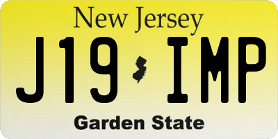 NJ license plate J19IMP