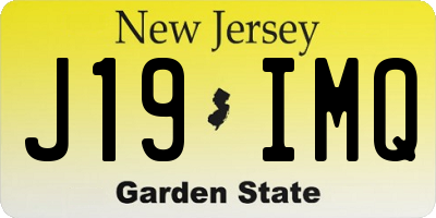 NJ license plate J19IMQ