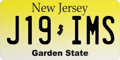 NJ license plate J19IMS
