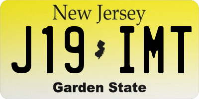NJ license plate J19IMT