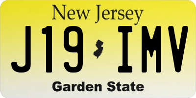 NJ license plate J19IMV