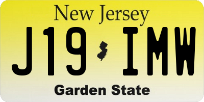 NJ license plate J19IMW
