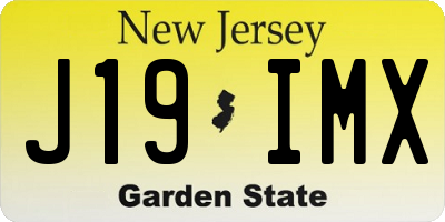 NJ license plate J19IMX