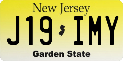 NJ license plate J19IMY