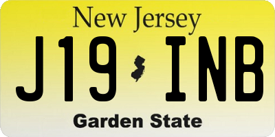NJ license plate J19INB