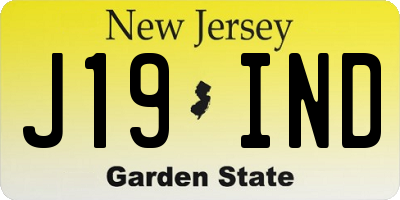 NJ license plate J19IND