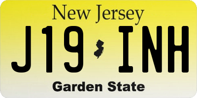 NJ license plate J19INH