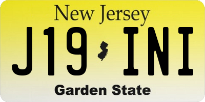 NJ license plate J19INI