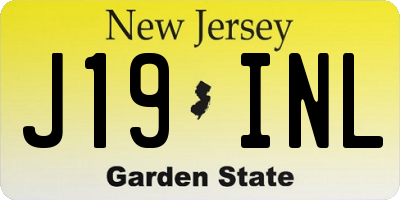 NJ license plate J19INL
