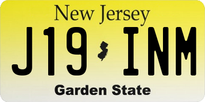 NJ license plate J19INM