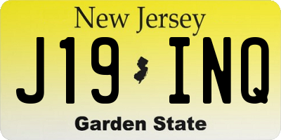 NJ license plate J19INQ