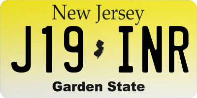 NJ license plate J19INR