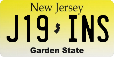 NJ license plate J19INS
