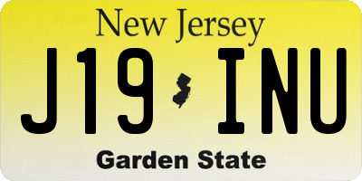 NJ license plate J19INU
