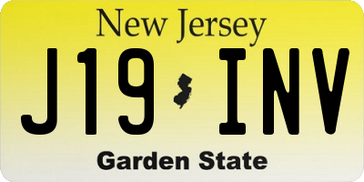 NJ license plate J19INV