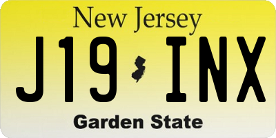 NJ license plate J19INX