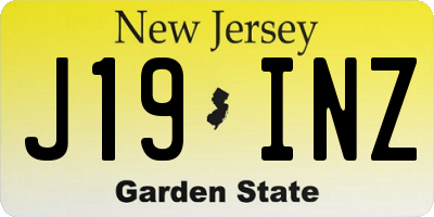 NJ license plate J19INZ
