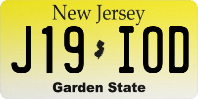 NJ license plate J19IOD
