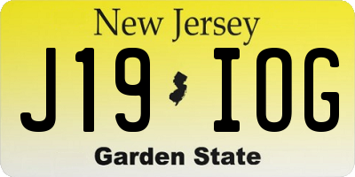 NJ license plate J19IOG
