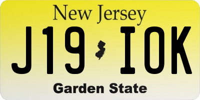 NJ license plate J19IOK