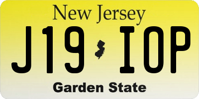 NJ license plate J19IOP