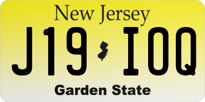 NJ license plate J19IOQ