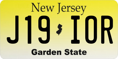 NJ license plate J19IOR