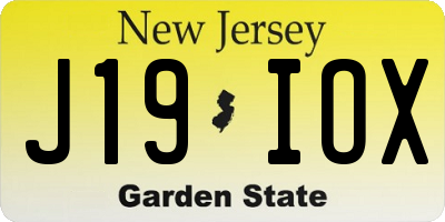NJ license plate J19IOX