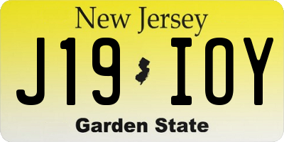 NJ license plate J19IOY