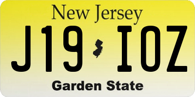 NJ license plate J19IOZ