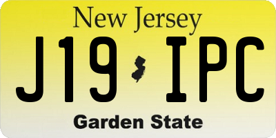 NJ license plate J19IPC