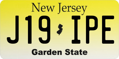NJ license plate J19IPE