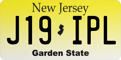 NJ license plate J19IPL