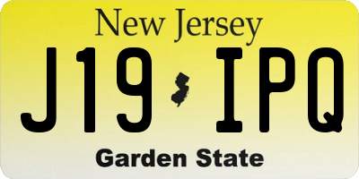NJ license plate J19IPQ