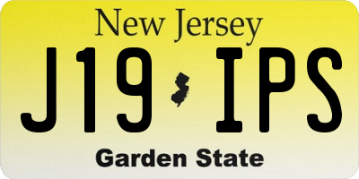 NJ license plate J19IPS