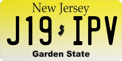 NJ license plate J19IPV