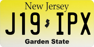 NJ license plate J19IPX