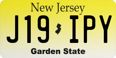 NJ license plate J19IPY