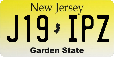 NJ license plate J19IPZ