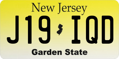 NJ license plate J19IQD