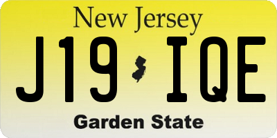 NJ license plate J19IQE