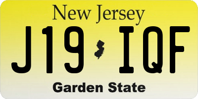 NJ license plate J19IQF