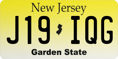 NJ license plate J19IQG