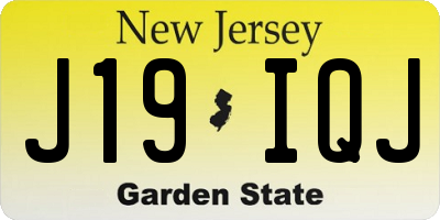 NJ license plate J19IQJ
