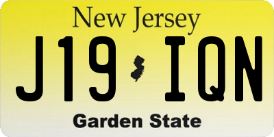 NJ license plate J19IQN