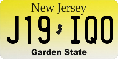 NJ license plate J19IQO