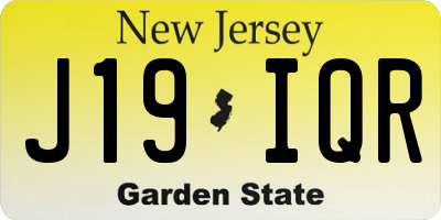 NJ license plate J19IQR